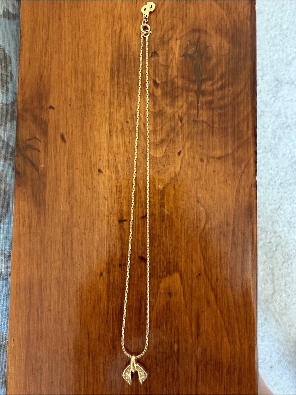 Dior Gold Bow Charm Necklace